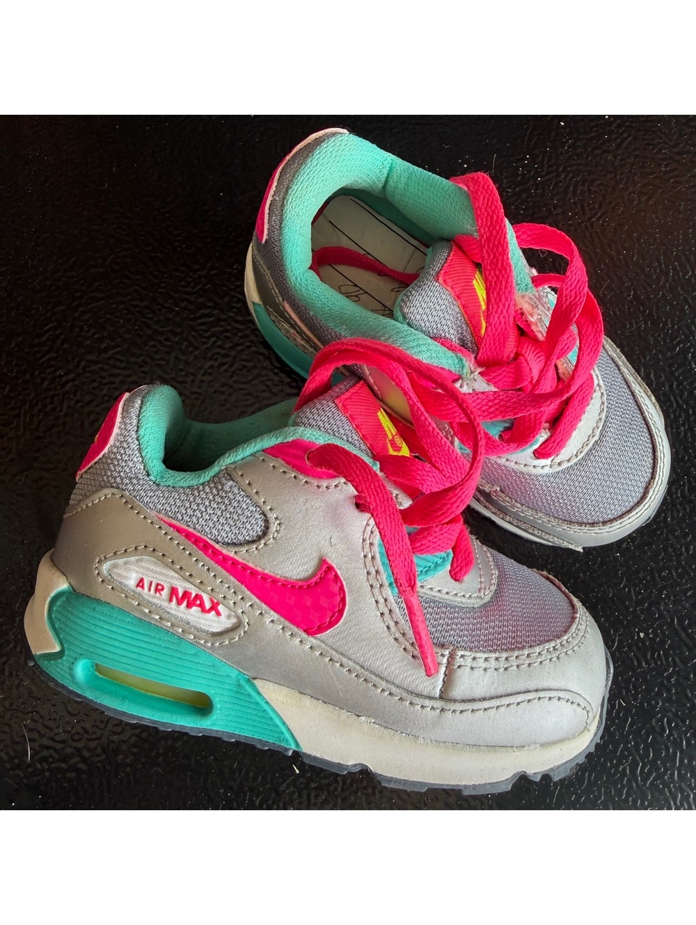 Nike Air Max 90 Toddler Grey Pink Jade Sneakers Size 5C